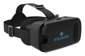 A close up of the IrisVision LIVE 2.0 headset showcasing its sleek design and lightweight features.