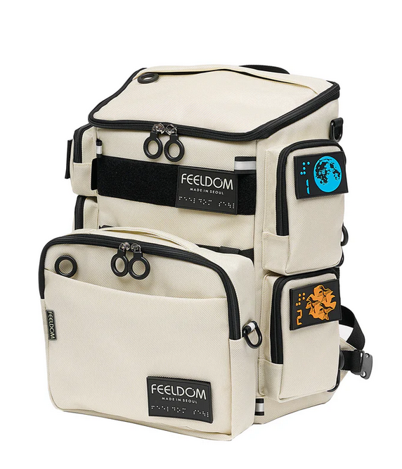 CITY BLOCK - Specialized 16-Pocket Tactile Backpack with Cane Pouch