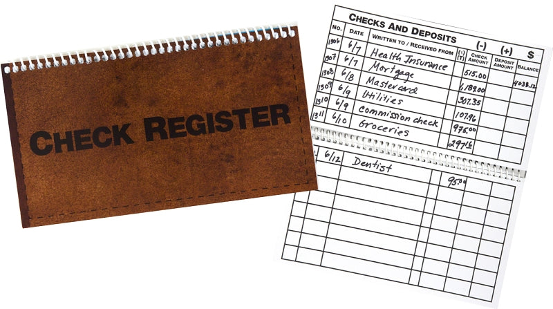 Large Print Check Register and Deposits Booklet overs 12 spacious entry logs with bold letters and numbers with solid black lines making it easy for those with low vision able to easily add their entries in this large Print Chick Register Booklet.