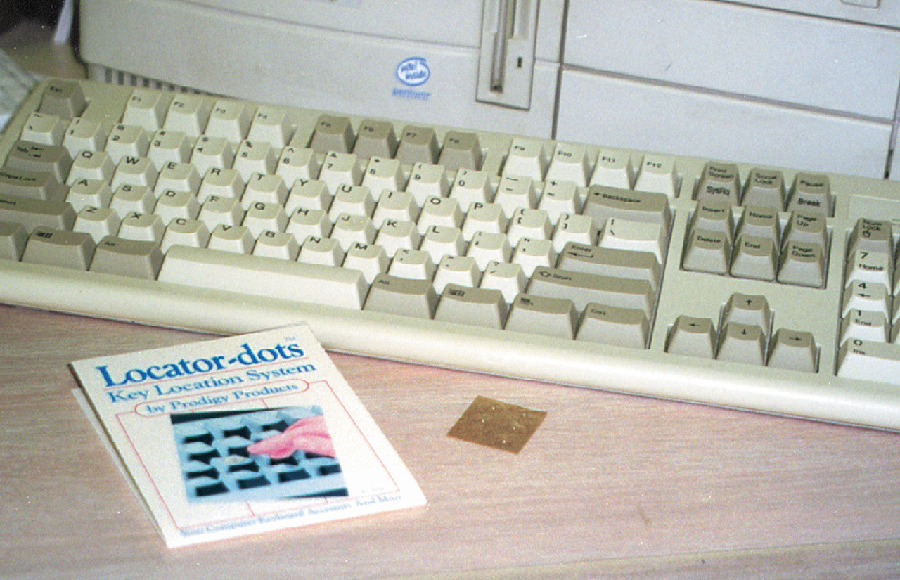 Clear Loc-dots can be used as tactile reference points on the keyboard, telephones, washing machine settings, stove, or oven knobs. Each pack includes 6 clear plastic adhesive backed raised dots.
