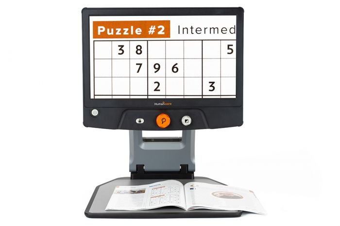 The Reveal 16 is an easy-to-use foldable electronic magnifier, with a 10x optical zoom camera for great image quality. Featuring a simple 4 button control panel, the Reveal 16 is ideal for younger children and seniors. When you're ready to go, the Reveal 16 is ready to go with you, folding away to a small size for portability.