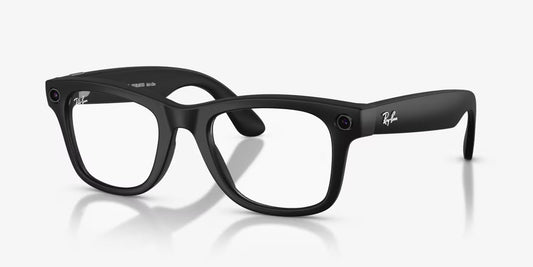 The Meta Wayfarer Clear Lens and Black Frame Smart Glasses