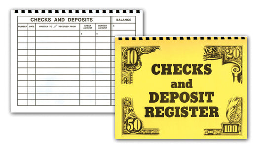 Large Print Full Page Check & Deposit Register