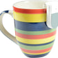 A 2 Stage Liquid Level resting on the edge of a rainbow colored cup. Great for people who are visually impaired gives off an audible sound when the water level reaches the top of your cup.
