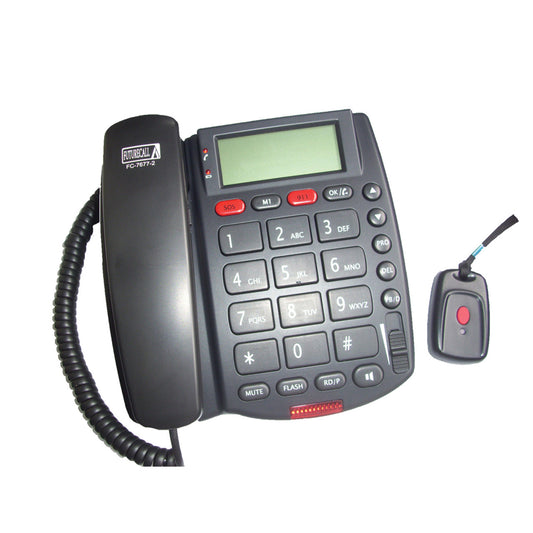 The 40 dB Amplified Phone with SOS Dialing phone can serve as a regular corded, amplified telephone, as well as an emergency dialer for those with low vision