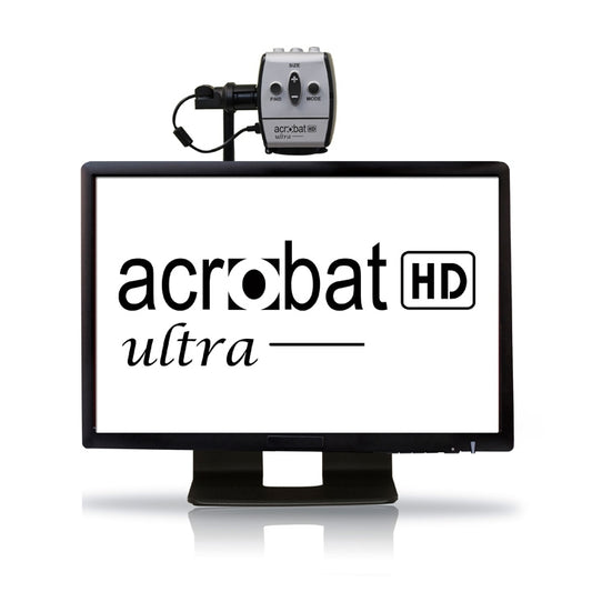 Acrobat 19 inch LCD Electronic Magnifier displaying acrobat ultra HD on the screen