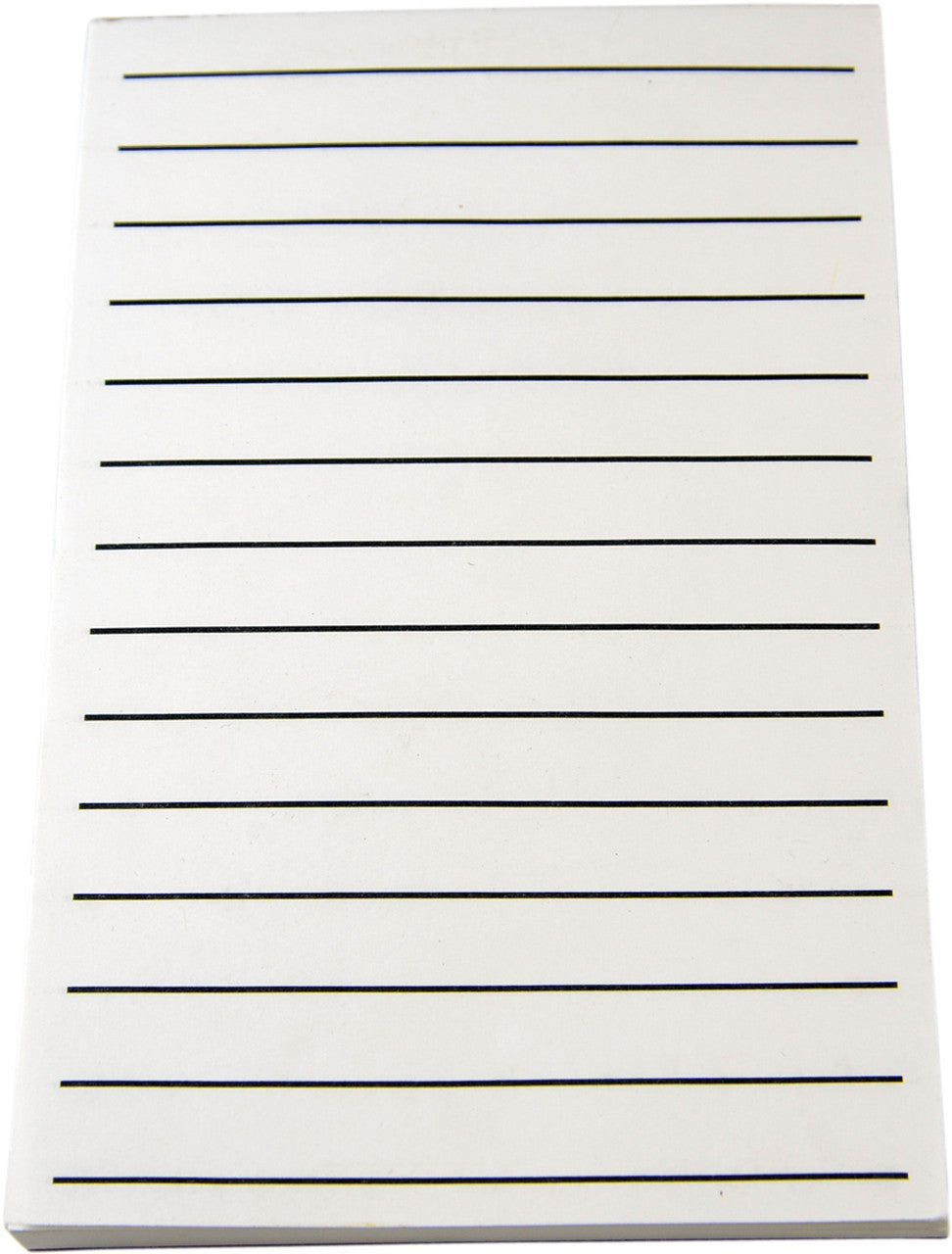 Bold line note pad measures 5.5 x 8.5 inches with 14 lines that are .56 (9/16) inches apart. 100 sheets per gummed pad