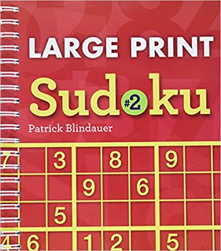 The red colored Super-sized Large Print Suduko Book 2 equals super-sized fun! Each 8x10 page features just one puzzle, great for players who are low vision