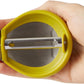 a hand holding the PalmPeeler showing it's blades within the secure shell.