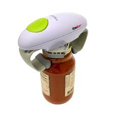 This robotic jar opener easily opens tough jar lids! Its simple one button operation is terrific for those with weak hands or who are dealing with an overly tight jar lid. No more struggling and tapping jar lids when you have the RoboTwist at hand.