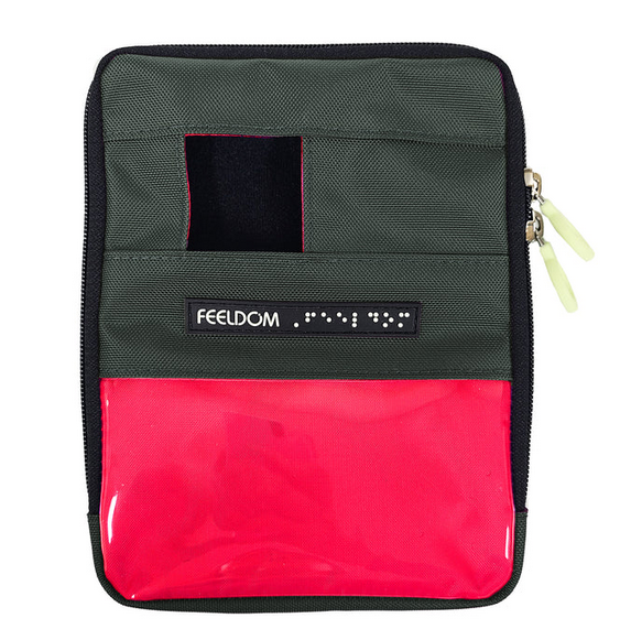 NAVi-BADGE - Hands-Free Phone Pouch for Low Vision and Blindness - Large