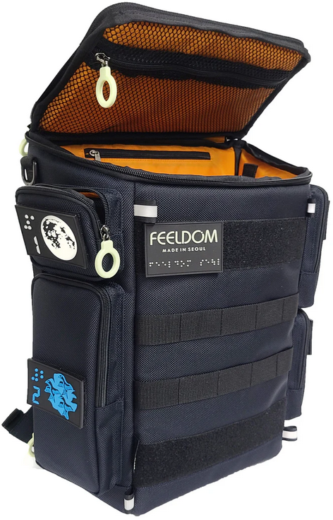 CITY BLOCK - Specialized 16-Pocket Tactile Backpack with Cane Pouch