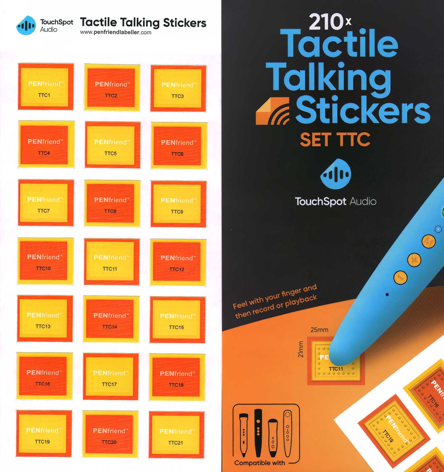 Talken Sticker Tactile Talking Stickers - PenFriend III Labels - My Tools for Living ...
