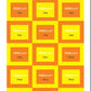 These rectangular labels are yellow with an orange border and have two sets of tactile features to make them accessible – a tactile line border near the edge and, inside that, a border of tactile circles. Each label measures 1" x 0.8"  (25 × 20mm.) 