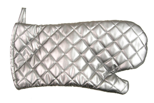 This 13 inch fire and heat retardant mitt protects up to 425 degrees fahrenheit and is great for those who are partially sighted or blind. This protective 13 inch oven mitt comes in an olive green quilted pattern.