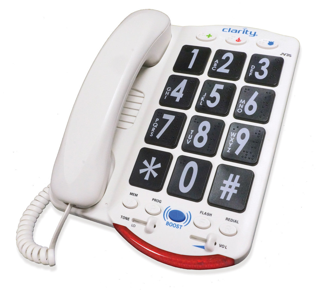 Clarity JV35 Americaphone with Large white on Black buttons for the visually impaired.