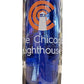 Chicago Lighthouse blue Tumbler with orange and white logo on the blue tumbler.  Braille is not displayed on this image.