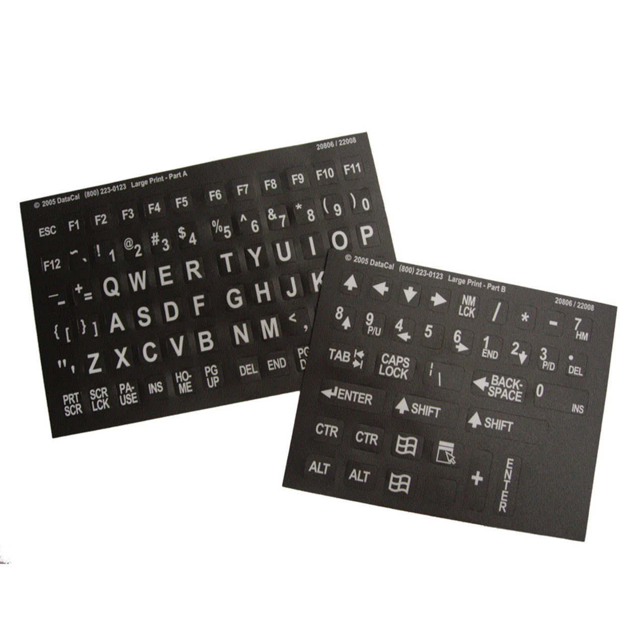 EZKey Labels Computer Keyboard Stick-Ons White On Black