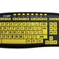 E.Z. See Large print keyboard with black lettering on yellow keys. High contrast Keyboard for computers