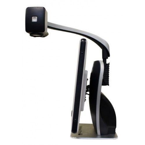 Side facing view of the Davinci Pro HD/OCR by Enhanced Vision. This desktop CCTV excels as an electronic magnifiers; features a Full HD 1080p 3-in-1 camera and Full Page Text-to-Speech (OCR).