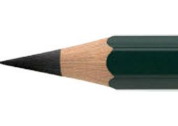 A close up view of the tip of the Faber Castell 88 Extra Dark Pencil