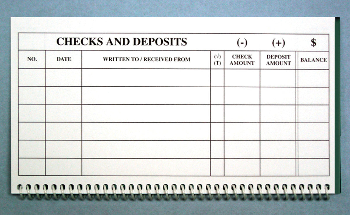 Deposit Register Example Large Print Spiral Check & Deposit Register – My Tools for Living ...
