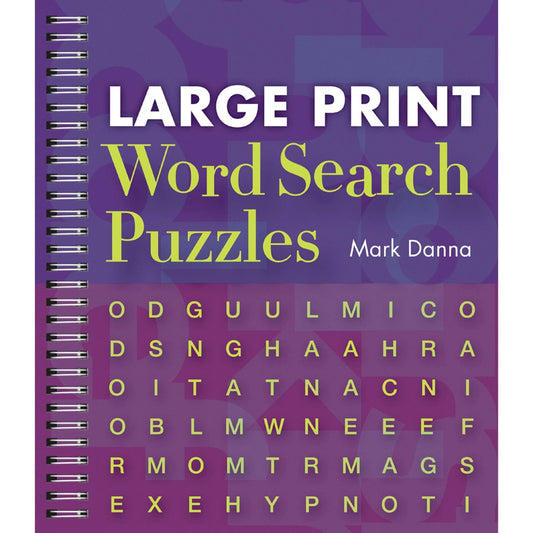 Large Print Word Search in a spiral book.