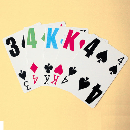 Low Vision Playing Cards with large numbers and letters