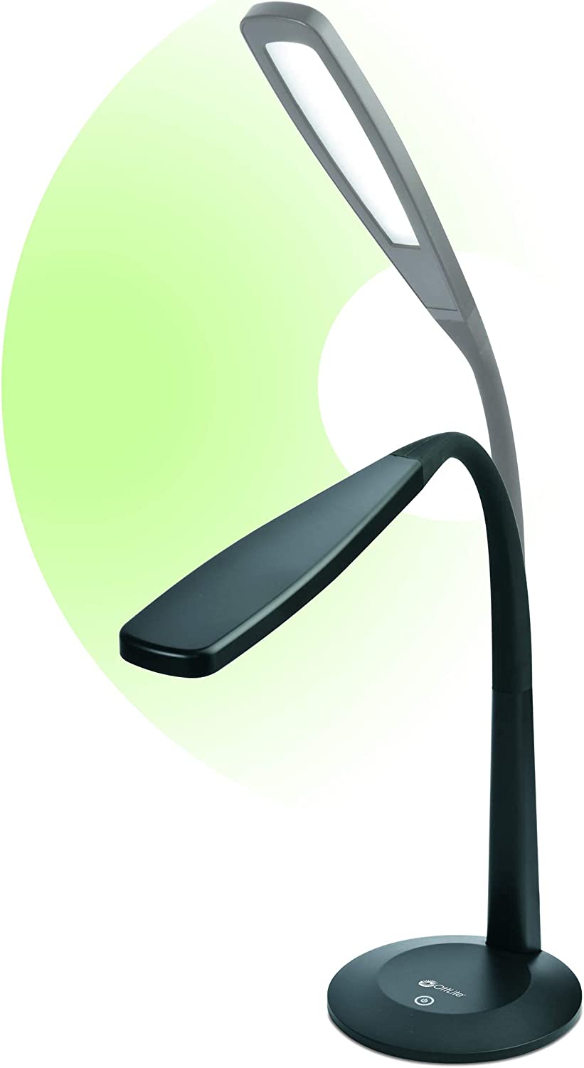 A flexed view of the OttLite Natural Daylight LED Flex Table Lamp.