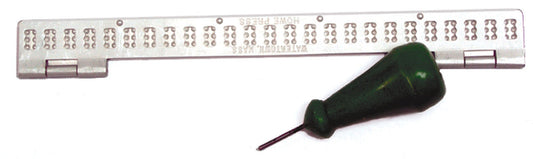 Silver Single Line Slate and black Stylus for braille