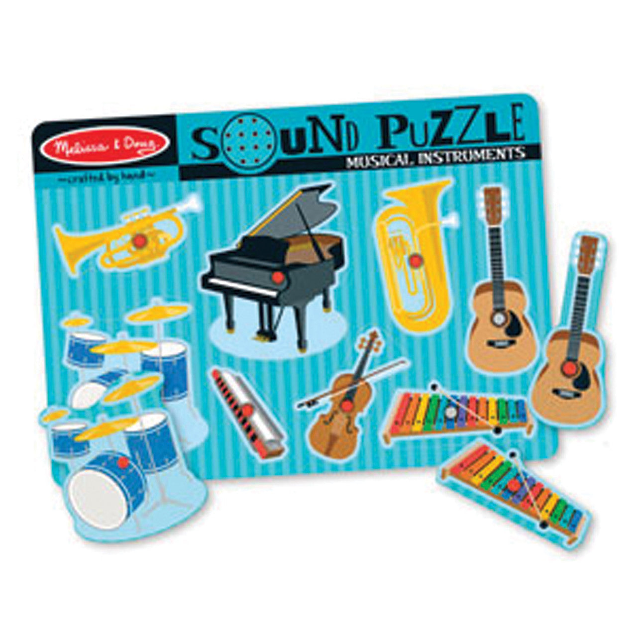 Talking Musical Instruments Sound Puzzle is more than just fun for children, it offers many learning opportunities. Puzzles increase vocabulary, develop hand-eye coordination, improve memory, and build literacy skills. Our 8-piece Talking Musical Instruments Sound Puzzle adds another dimension by enabling a child's musical talents and enhancing listening skills.