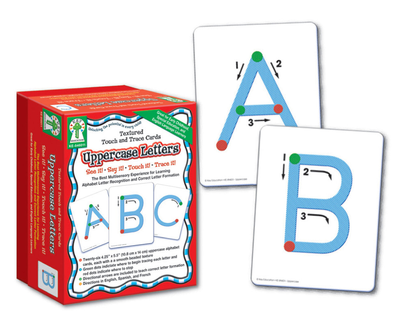 Uppercase Letters Textured Touch and Trace Cards