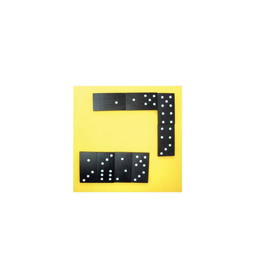 Wood Oversized Domino Set black with white dots.  A great contrast for people who are low vision and or visually impaired.
