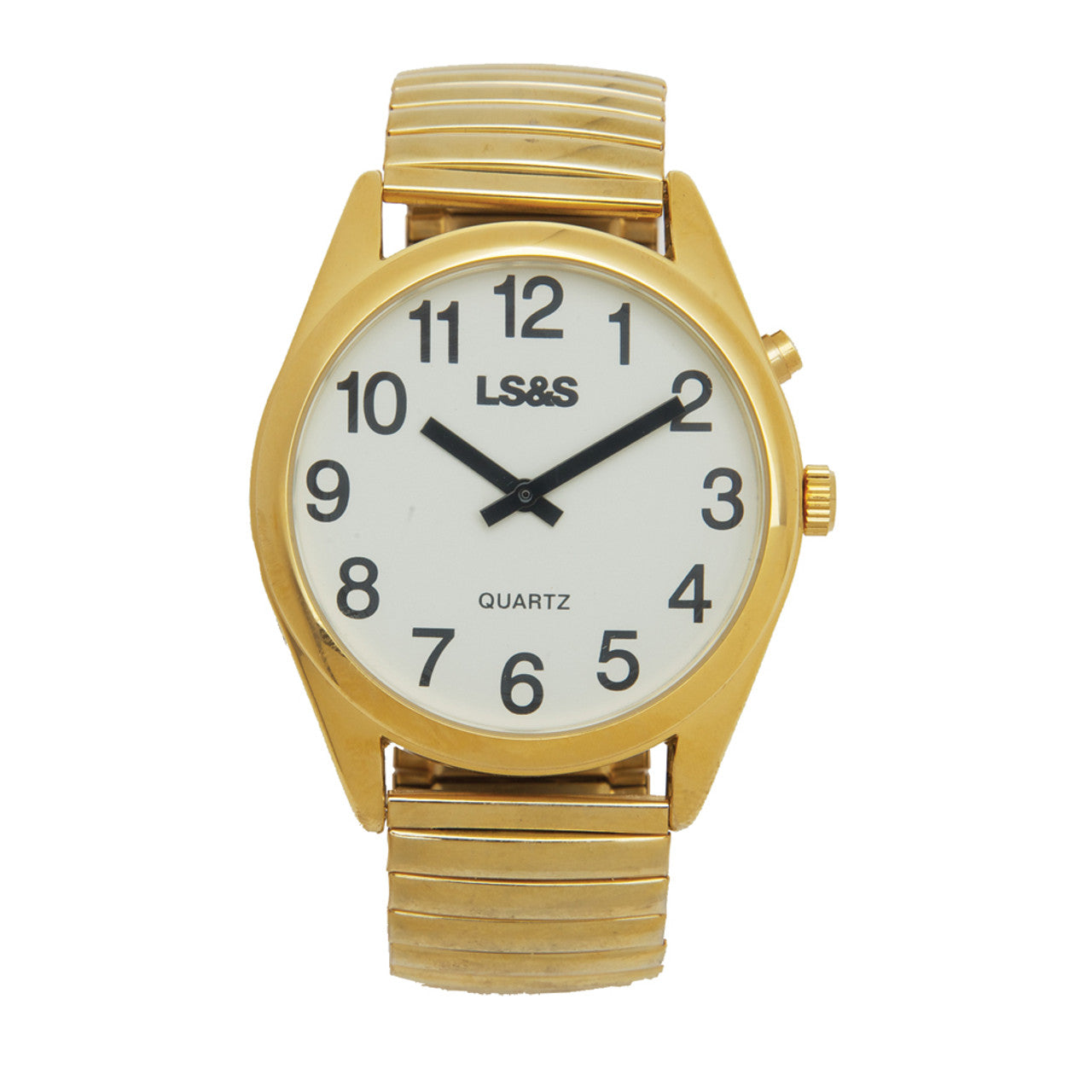 XL 1 Button Talking Watch Gold Tone and White Face