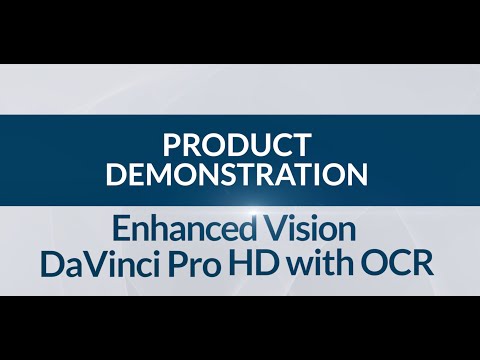 The  DaVinci Pro HD/OCR by Enhanced Vision is, indeed, a high-performance desktop video electronic magnifier (CCTV) featuring a Full HD 1080p 3-in-1 camera and Full Page Text-to-Speech (OCR). View crystal clear images in vibrant color and contrast with the Davinci Pro’s Full HD 1080p camera. With a high-resolution LCD screen, you get the full picture detail for a clear, bold display.